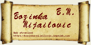 Božinka Mijailović vizit kartica